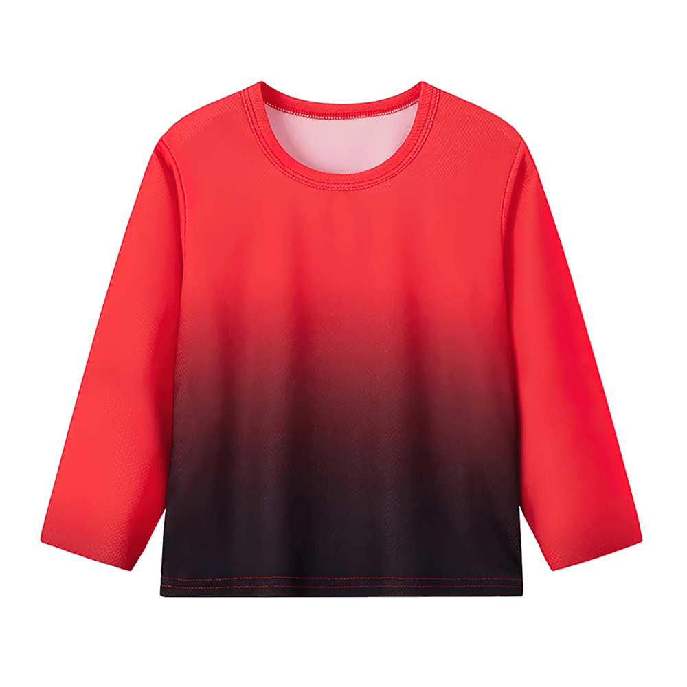 Gradient Long-Sleeved Sports Top for Boys - SF3853 in vibrant red ombre style