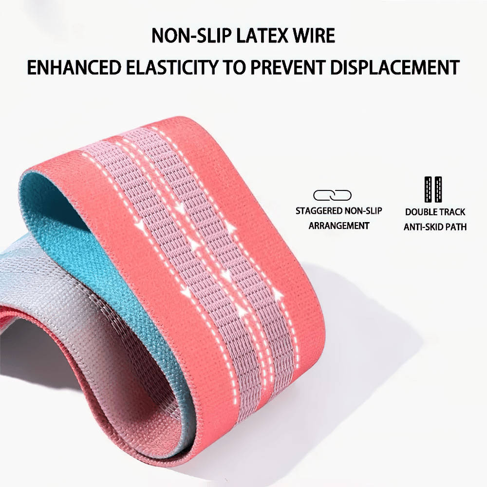 Gradient resistance band with non-slip latex wire for enhanced elasticity, ideal for exercises like squats and yoga.