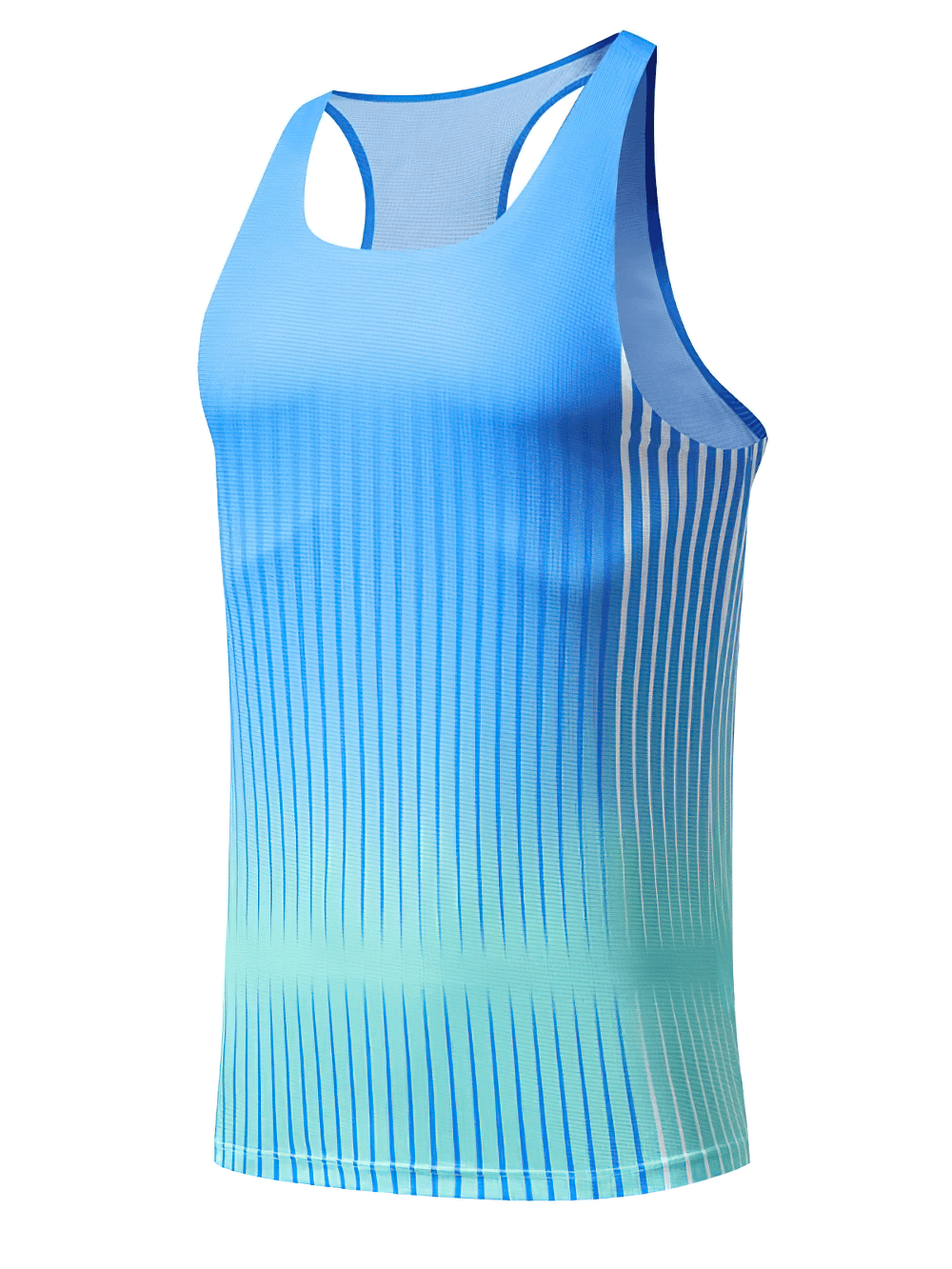 Gradient Running Tank Top for Fitness Training - SF4092 with 3D stripes and breathable racerback for gym and running