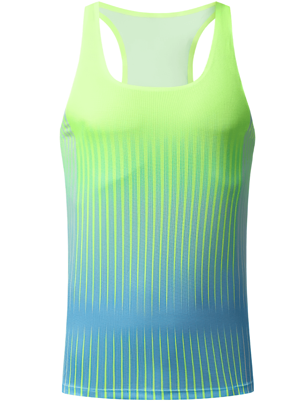 Gradient Running Tank Top for Fitness Training - SF4092 with breathable 3D stripes design. Ideal for gym, running, and sports activities.