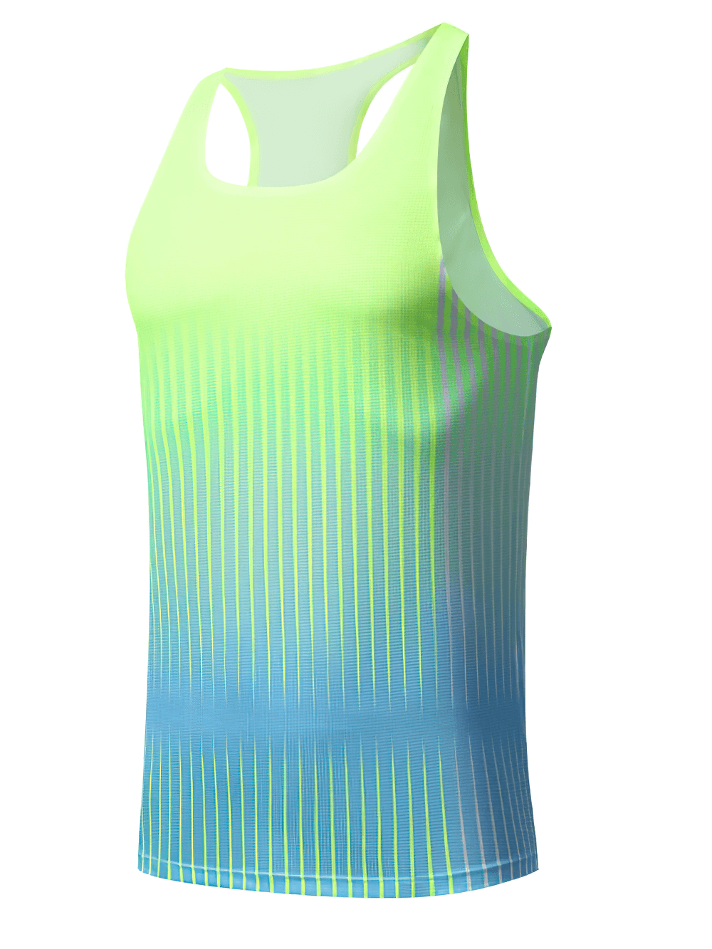 Vibrant Gradient Running Tank Top for Fitness Training - SF4092 with 3D stripes, racerback design, and breathable ice silk fabric.