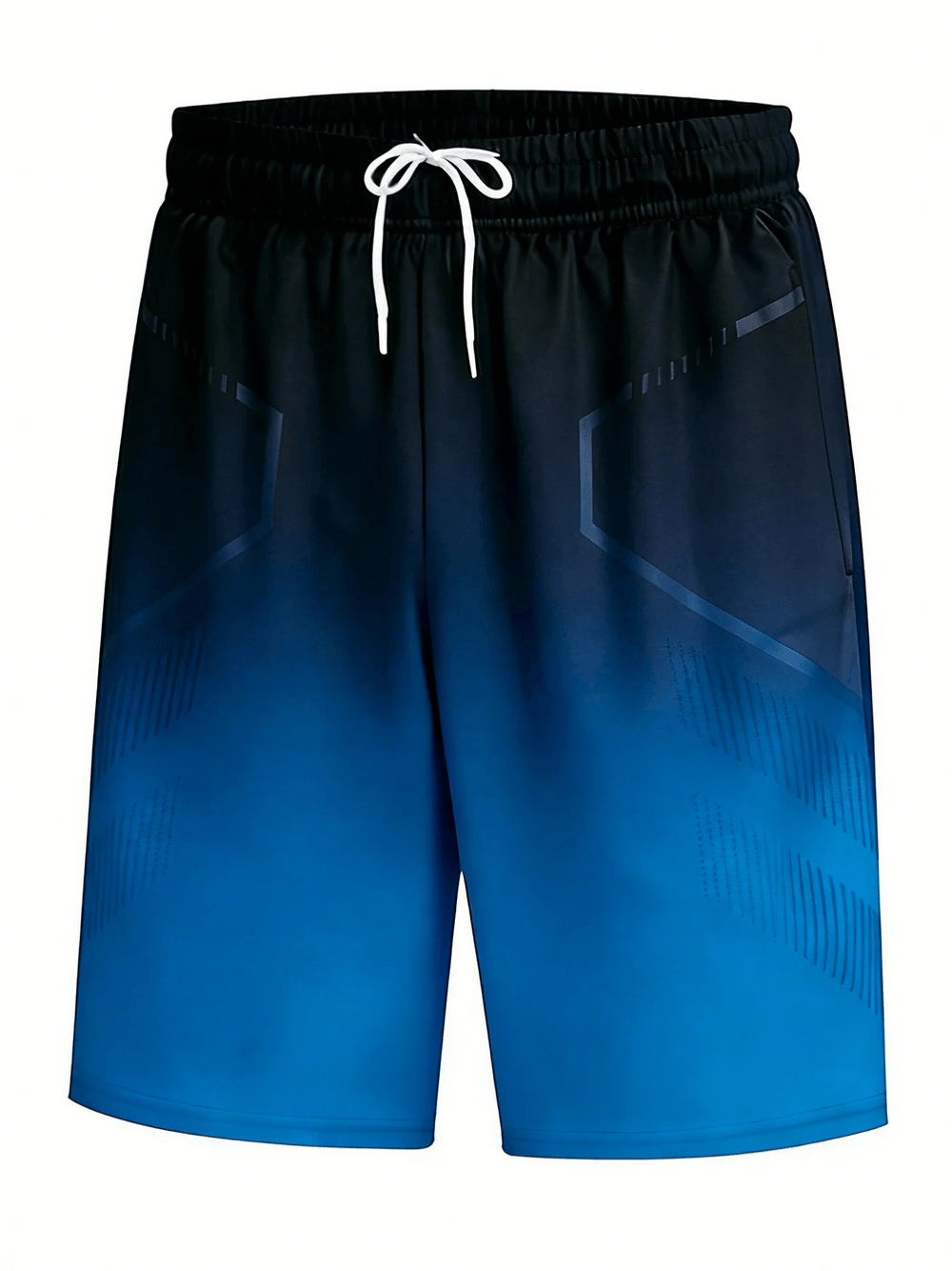 Gradient Sport Gym Shorts with Drawstring Waist - SF4574 in blue gradient design, ideal for workouts and casual wear.