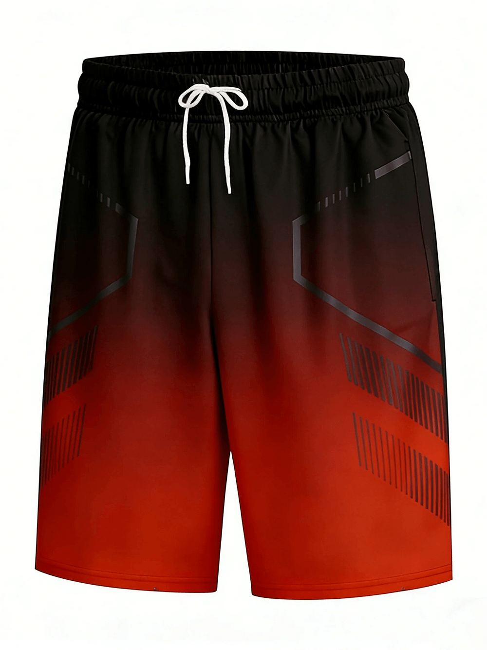 Gradient Sport Gym Shorts with Drawstring Waist - SF4574 in bold gradient design, perfect for workouts and casual wear.