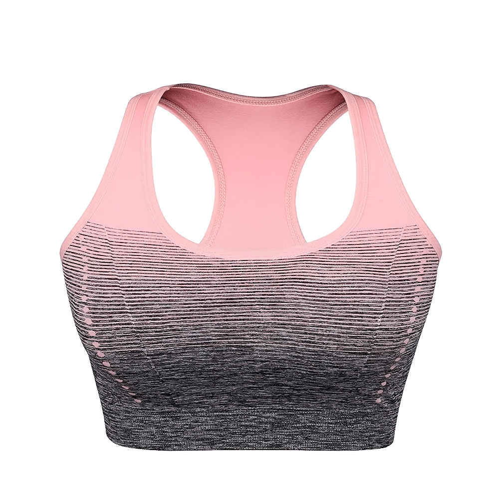 Gradient Sports Bra with Padded and Seamless Design - SF4025, stylish crossback for yoga and fitness
