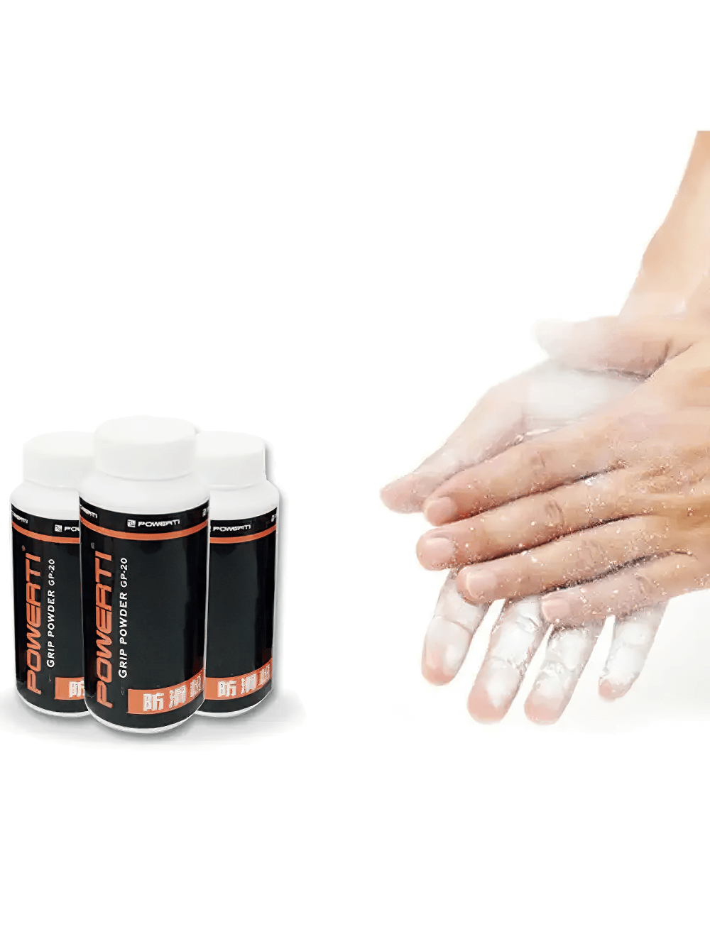 Grip Powder for Weightlifting and Climbing - SF3556 applied on hands for superior grip.