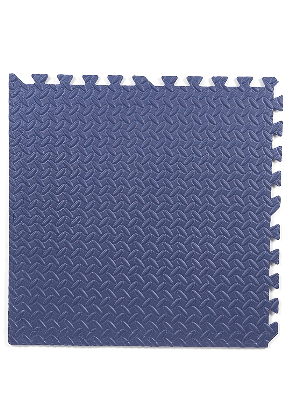 Durable interlocking EVA foam gym floor mat in blue, 30x30cm tile, perfect for home gym and workout areas, providing support and impact absorption.