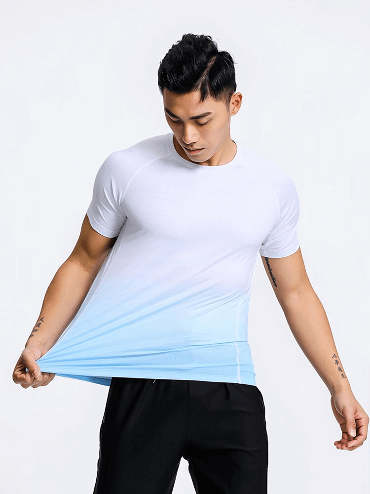 Gym Gradient T-shirt for Men / Breathable Male Sportswear - SF1501