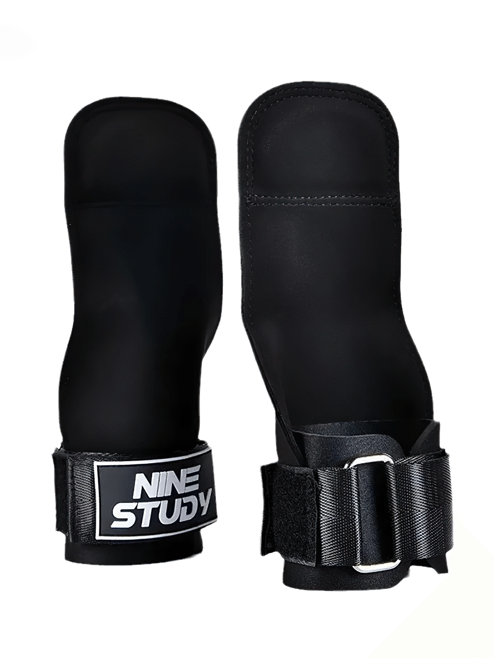 Gym Hand Grips with Wrist Support Straps - SF3506 featuring black anti-skid grips and durable straps for weightlifting and CrossFit.