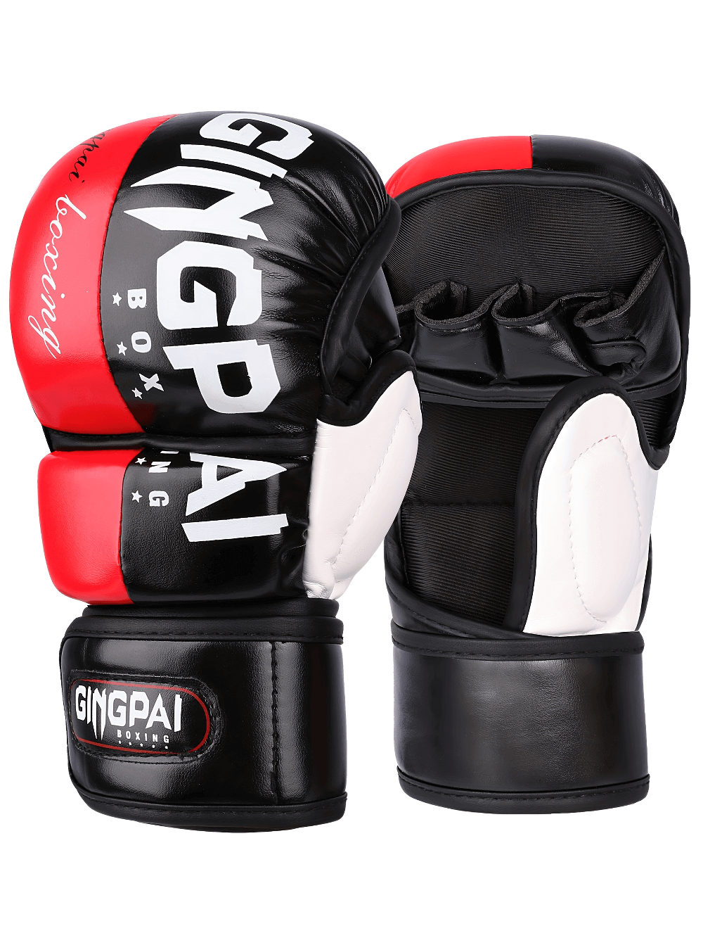 Breathable half-finger boxing gloves with enhanced grip and wrist support for training and sparring, SF3136 model.