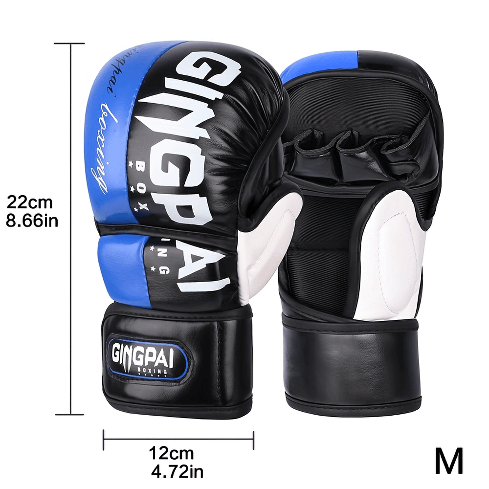 Half-Finger Boxing Gloves SF3136 featuring breathable design, enhanced grip, and wrist support for training and sparring. Size M.