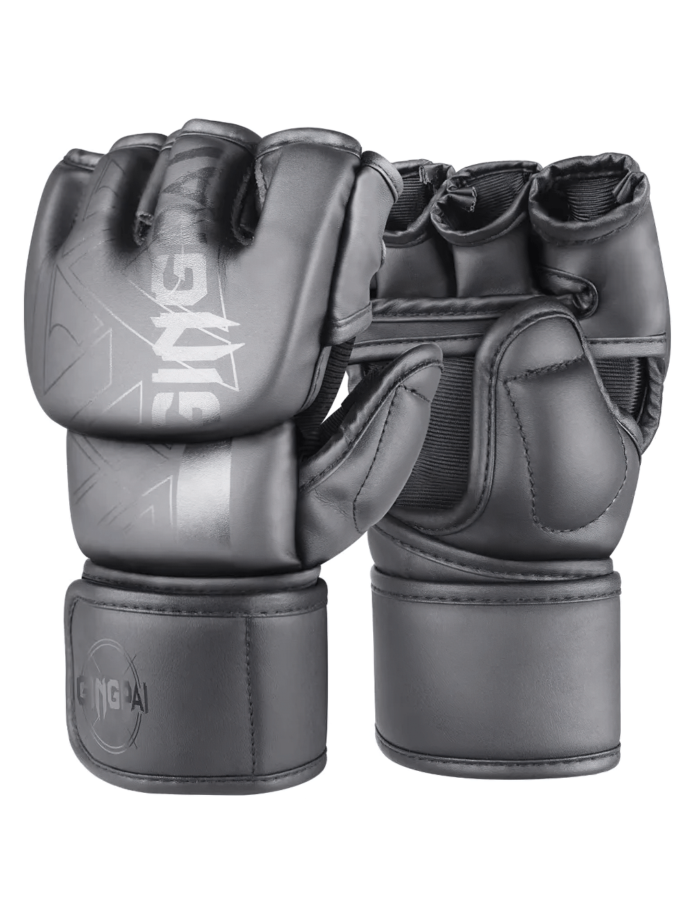 Half-Finger Fight Gloves SF2693 for Men and Women, ideal for MMA sparring, offering durable PU leather and secure twide hasp fit.