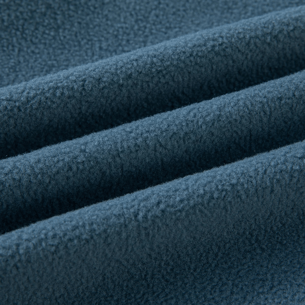 Close-up of soft blue fleece fabric texture from Half Zip Fleece Pullover Warm Casual Sweatshirt - SF3852, showcasing plush comfort and warmth.