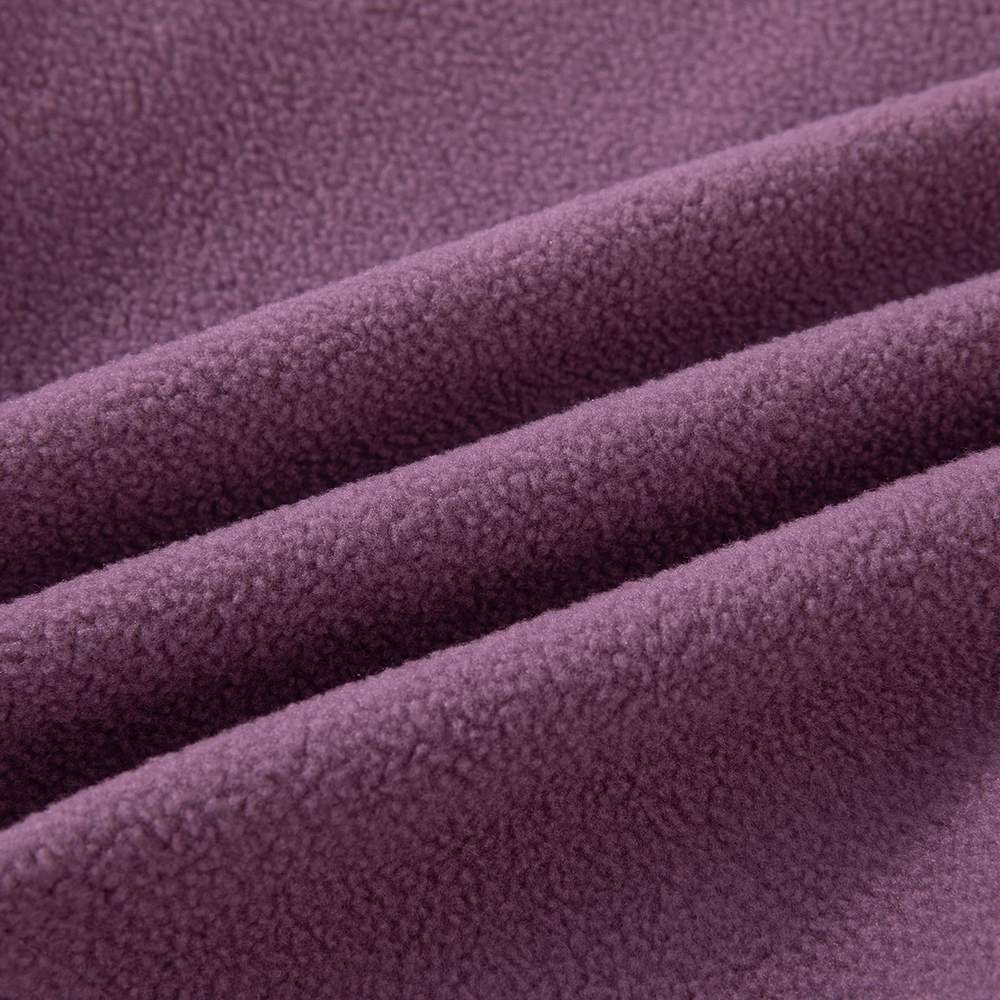 Close-up of soft fleece texture in purple for Half Zip Fleece Pullover Warm Casual Sweatshirt - SF3852.