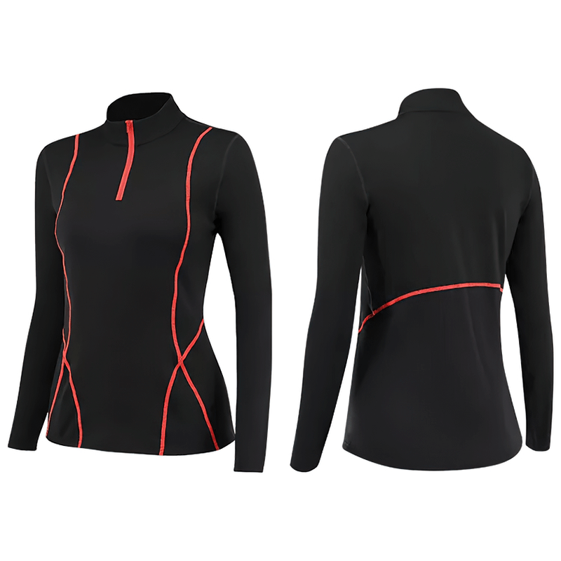 Half Zipper Long Sleeves Thermal Top For Fitness - SF1651