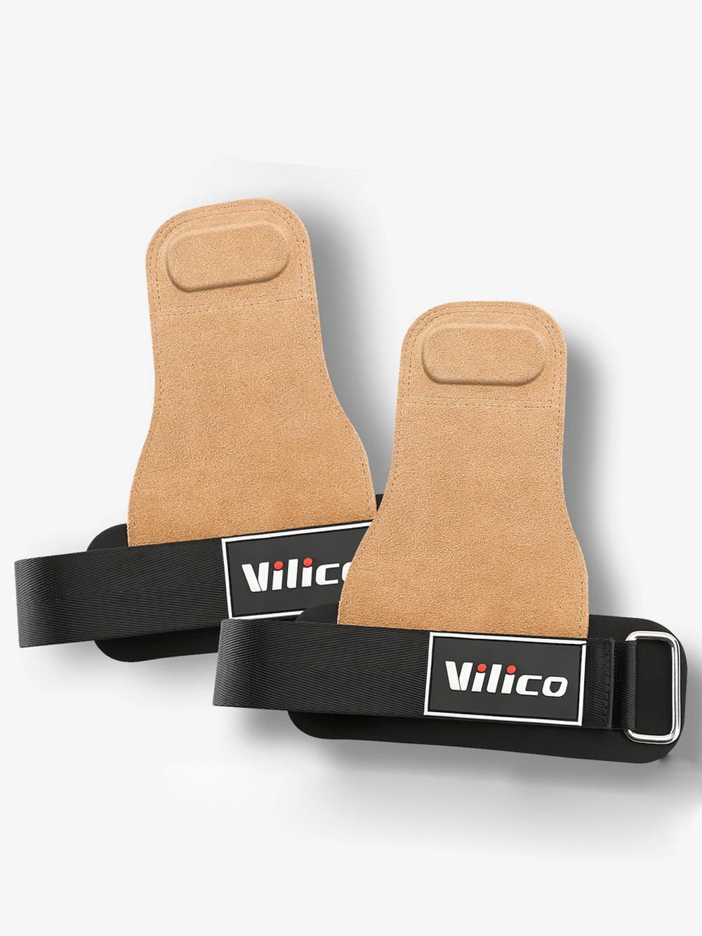 Hand Grips with Anti-Slip for Workouts - SF3538 with leather palm protectors and adjustable Velcro straps for gym use.