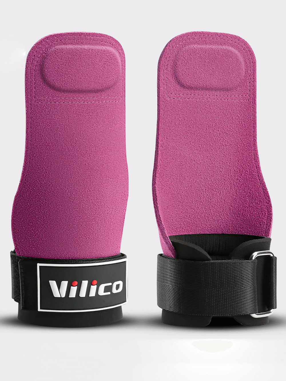 Pink Hand Grips with Anti-Slip for Workouts - SF3538, featuring adjustable Velcro strap for palm protection and grip support in gym exercises.