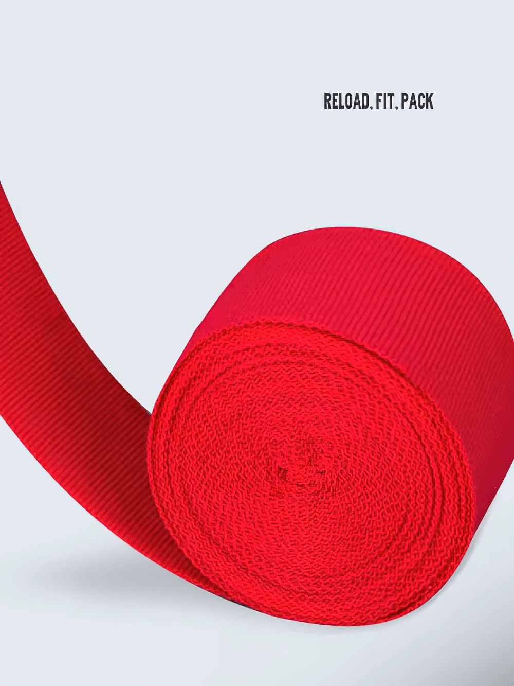 Red boxing hand wrap with thumb buckle and velcro closure for secure wrist support and easy wrapping.