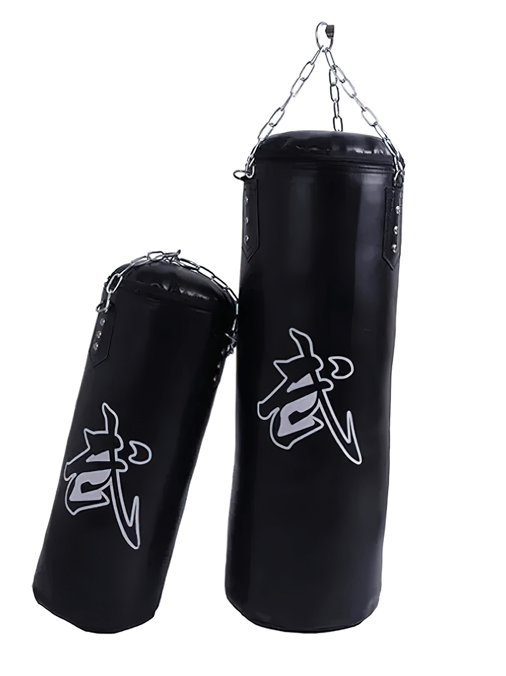 Durable hanging punching bags for boxing and martial arts, ideal for home gyms and training centers. Reinforced chain for stability.