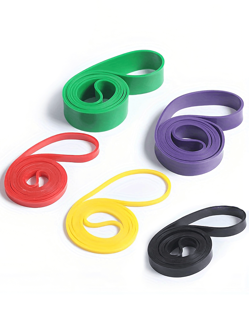 Colorful heavy-duty resistance bands for strength training, gym, and home workouts, ideal for muscle building and mobility improvement.