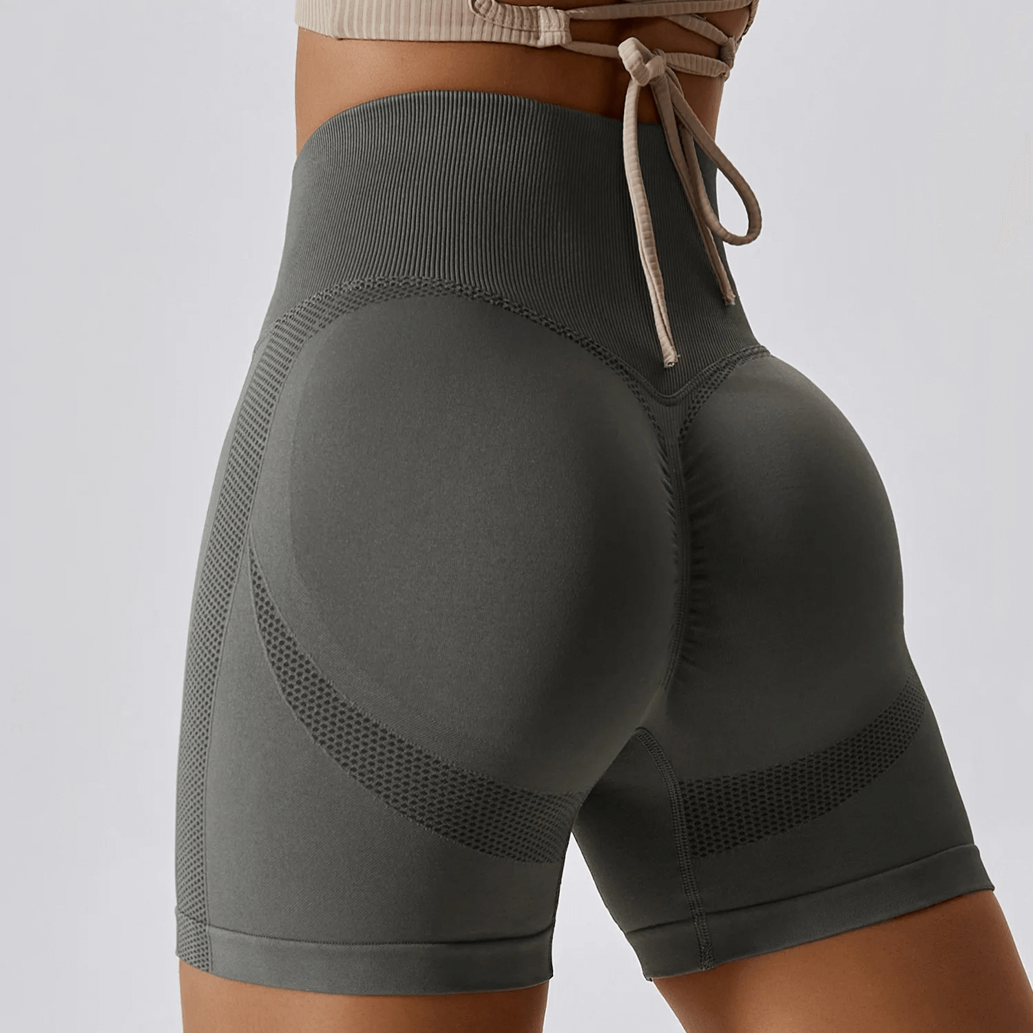 High-performance nylon spandex yoga shorts for athletic activities, featuring a solid pattern and tailored fit for ultimate movement.