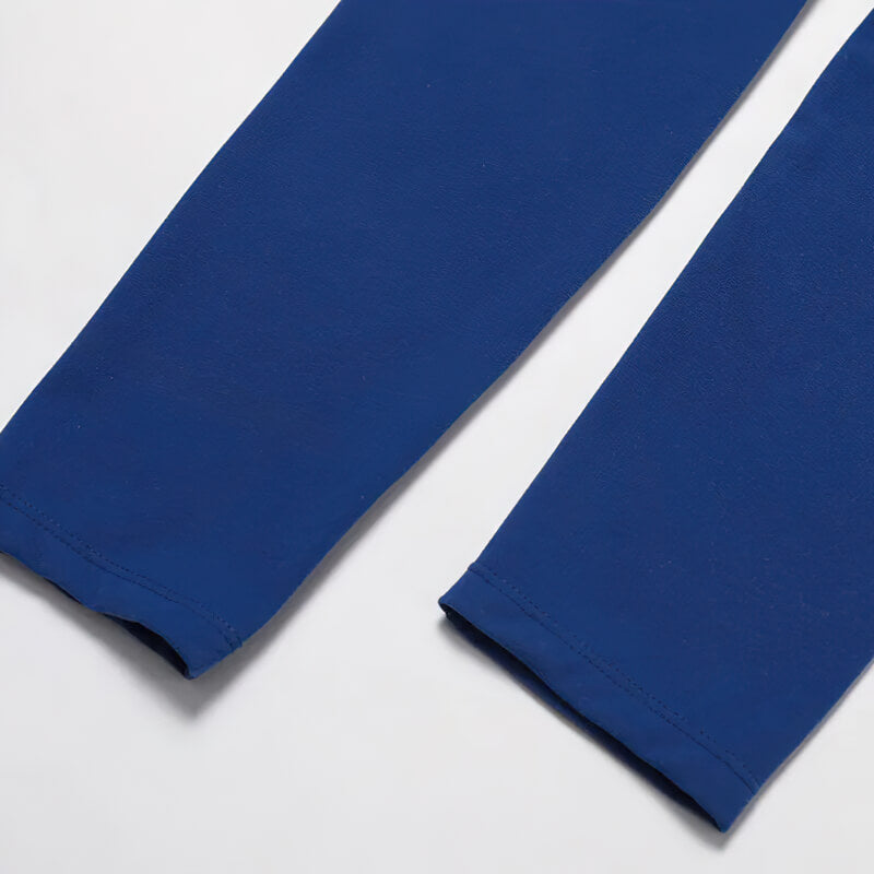 Blue high waist leggings of the SF1649 yoga set, featuring breathable and quick-dry fabric perfect for active wear.