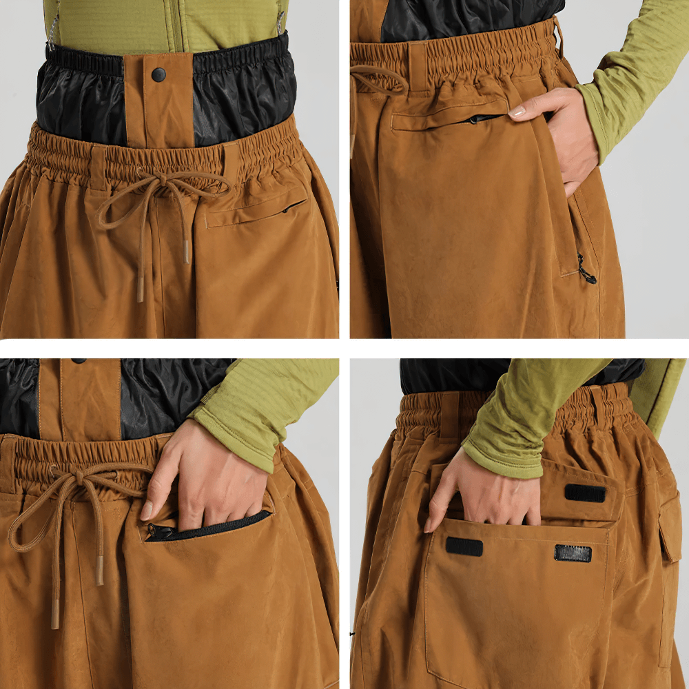 High Waist Snowboard Pants with Vent Zippers - SF4241 featuring adjustable waist and secure zipper pockets.
