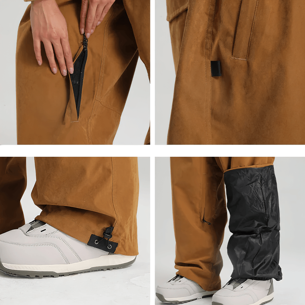 High Waist Snowboard Pants with Vent Zippers - SF4241 featuring adjustable cuffs and snow-proof protection.