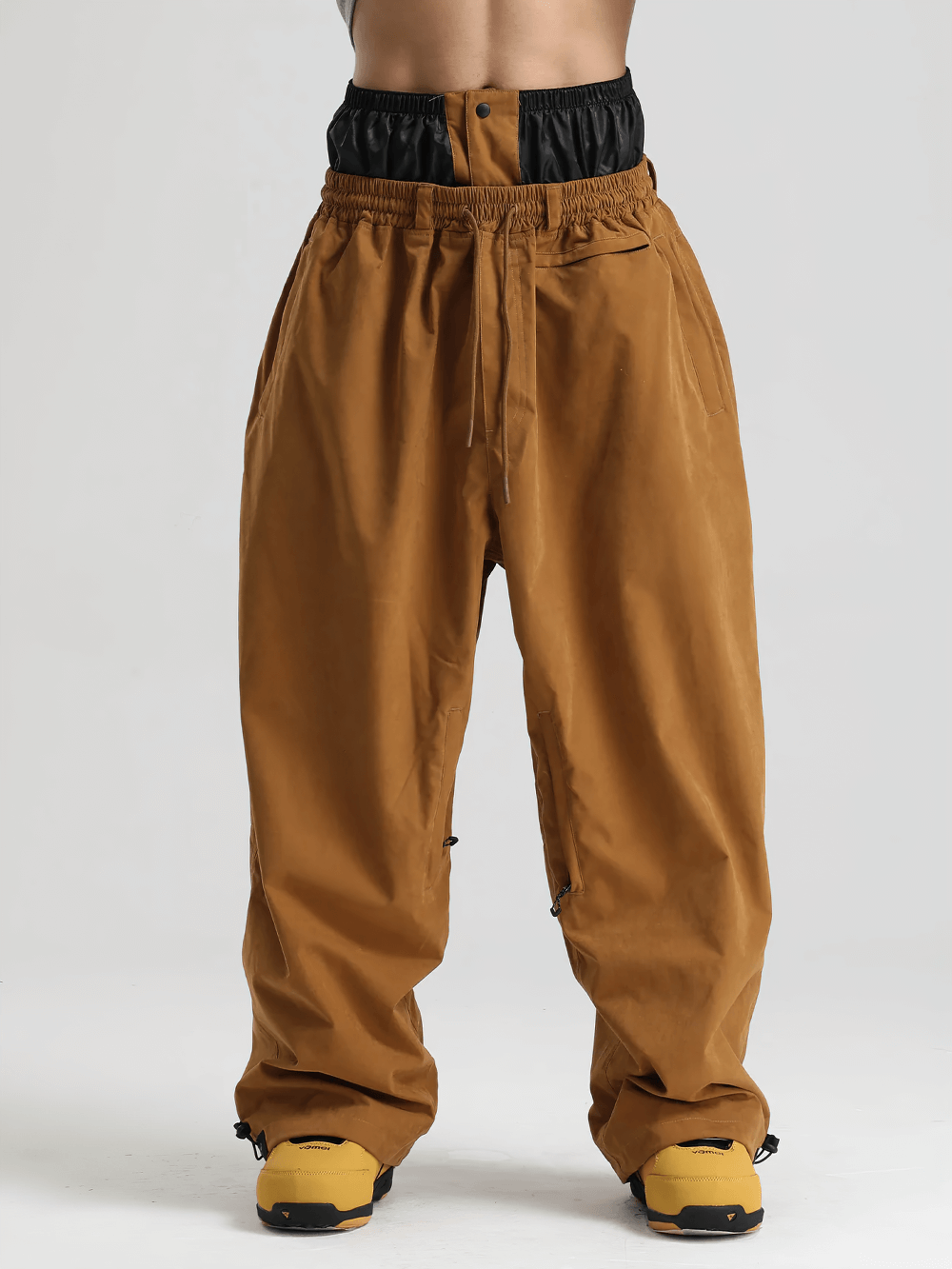 High Waist Snowboard Pants with Vent Zippers - SF4241, loose fit ski trousers with adjustable waist and cuffs for winter sports.