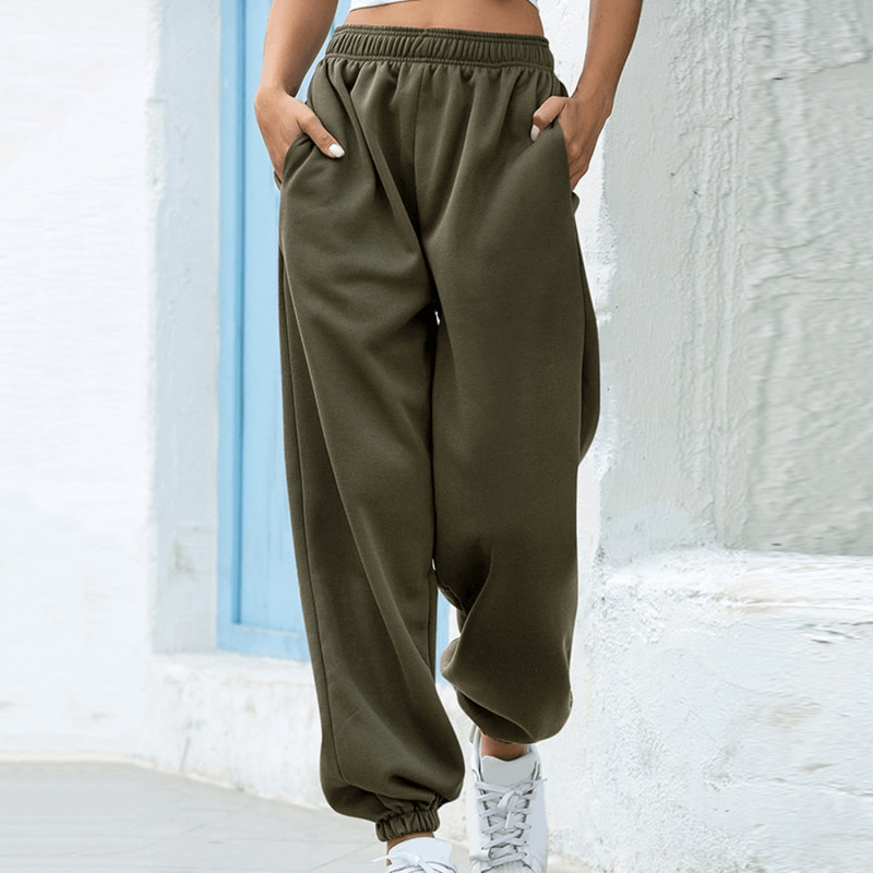 High-Waisted Trousers for Women With Pockets / Wide Leg Sweatpants - SF1397
