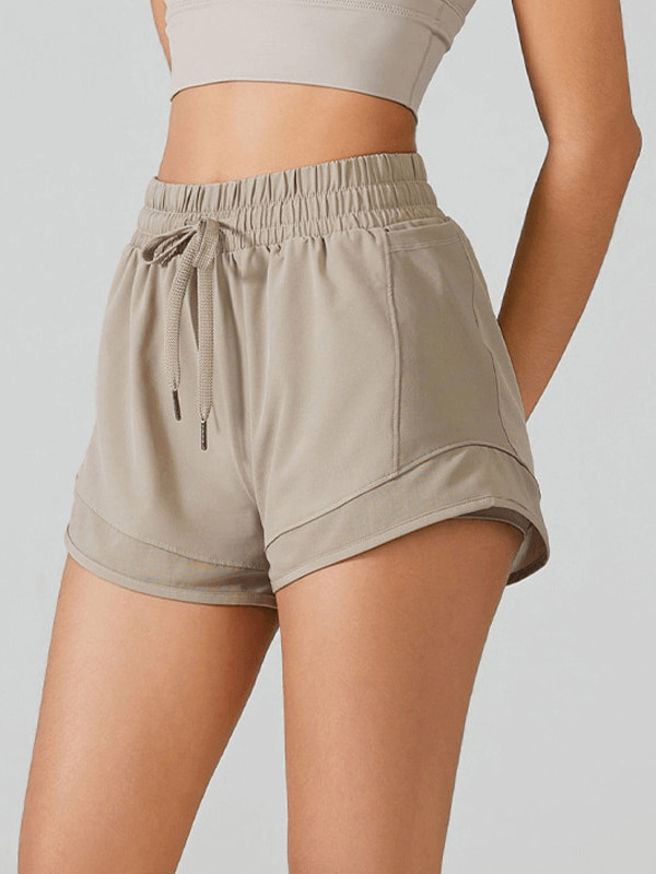 High-Waisted Yoga Shorts for Women with Tummy Control Drawstring - SF1376