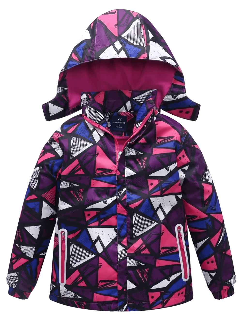 Hooded Windbreaker Jacket with Camo Print - SF3847, kids raincoat with bright colorful design, perfect for outdoor play and protection.