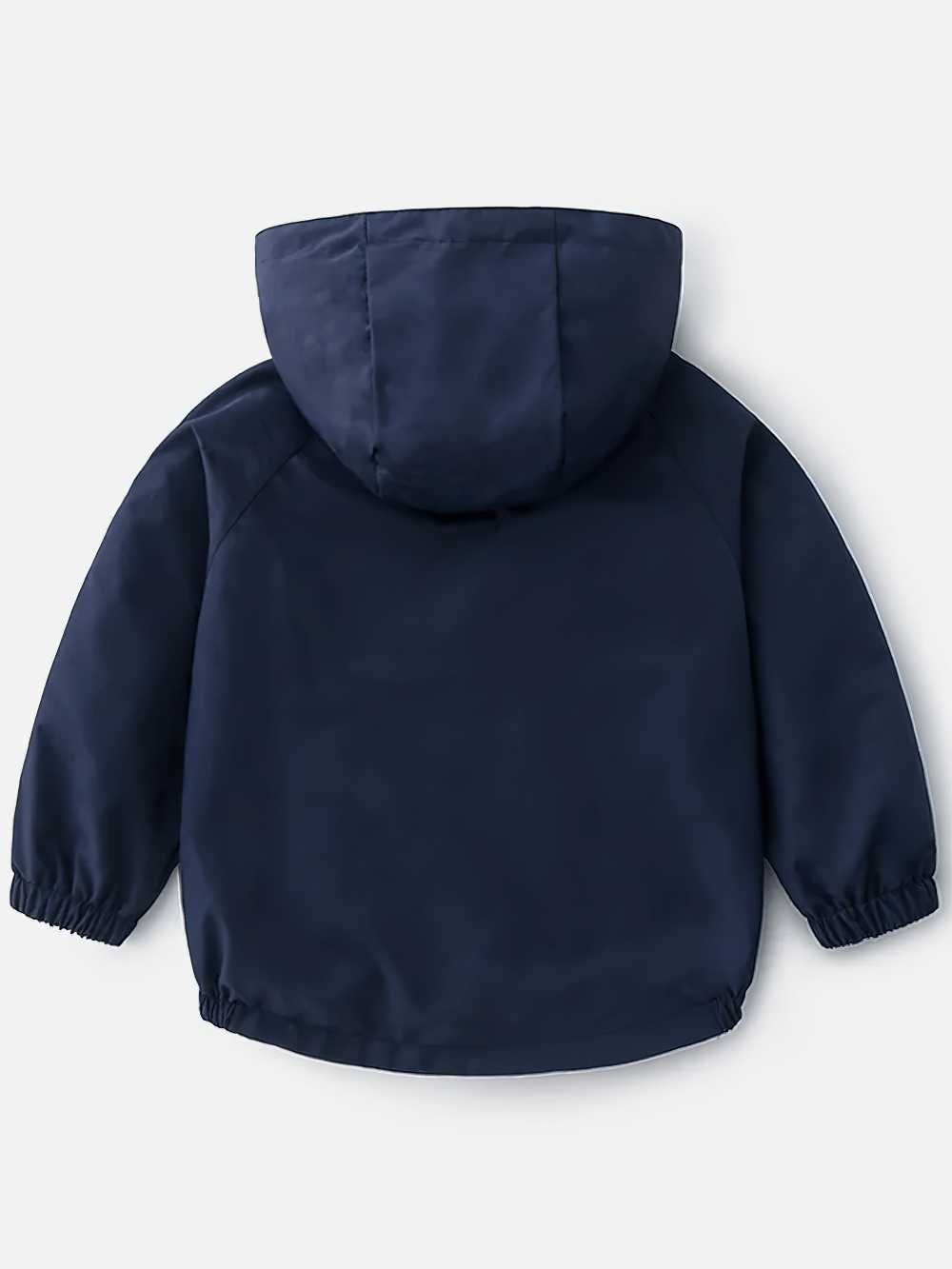 Toddler Hooded Windbreaker Jacket with Zip Front - SF3602, navy blue, ideal for outdoor play, featuring elastic cuffs and hood.