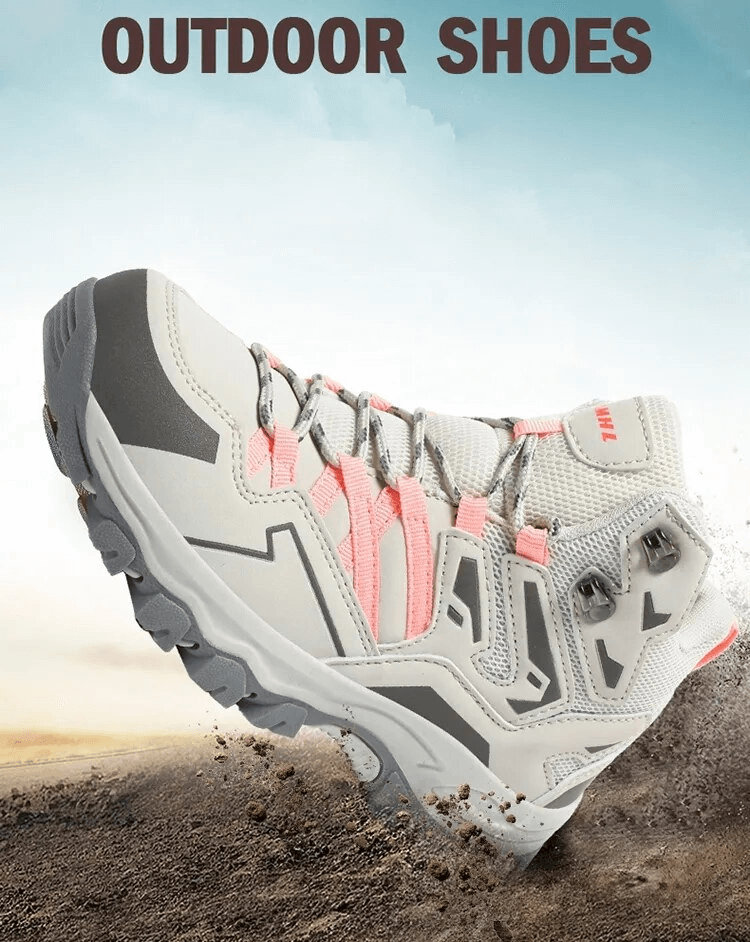 Insulated unisex leather hiking boot with cushioning, lace-up design, waterproof microfiber, rubber outsole for grip.