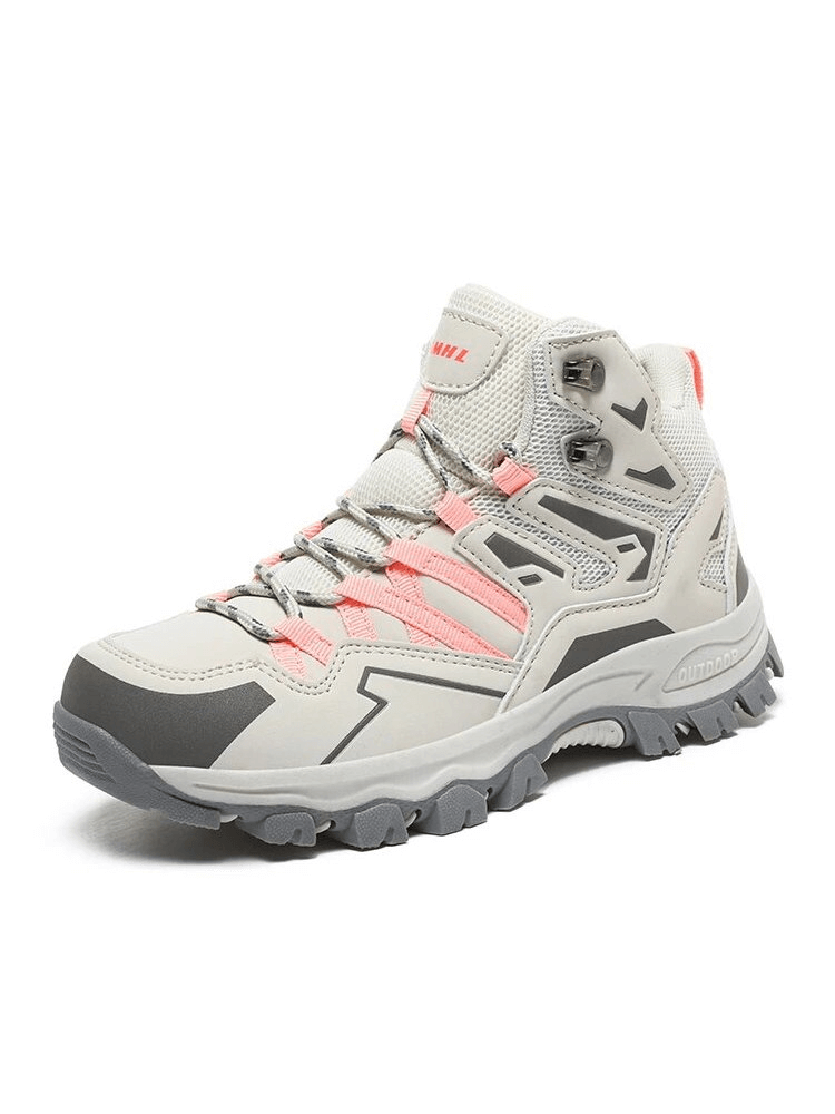 Insulated Unisex Leather Hiking Boot with Cushioning, SF1634, waterproof, durable lace-up design, rubber outsole for stability.