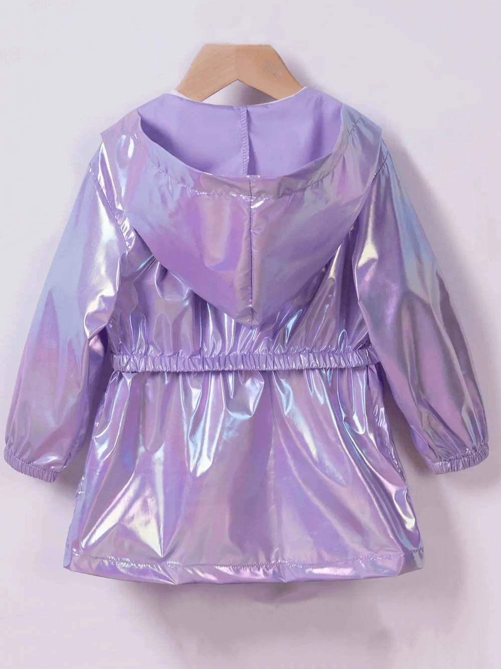Iridescent Hooded Breathable Zipper Jacket - SF3590 shimmering in light.