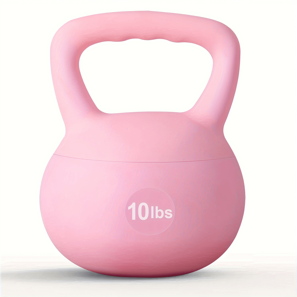 Pink 10 lbs kettlebell with wide handle for home and gym strength training, SF2957 versatile design.