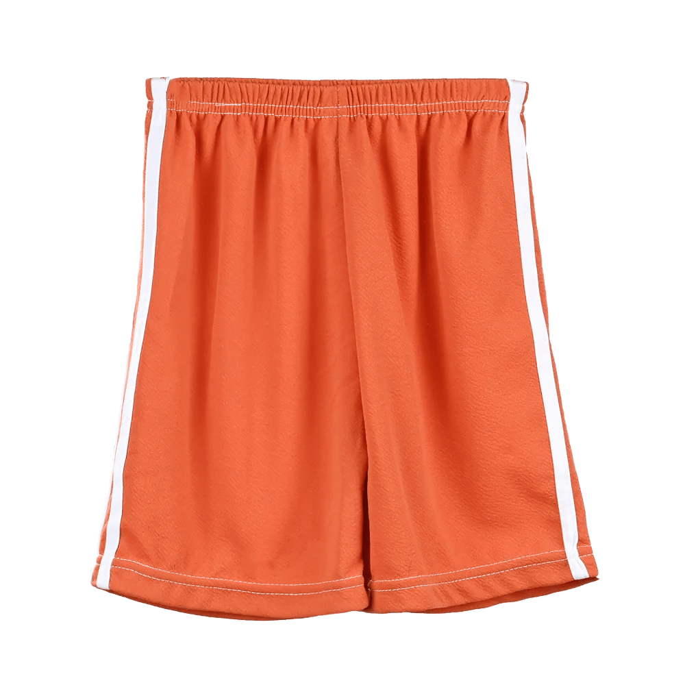 Orange Kids Athletic Shorts with Side Stripes Design - SF3766, perfect for active days and sports activities.