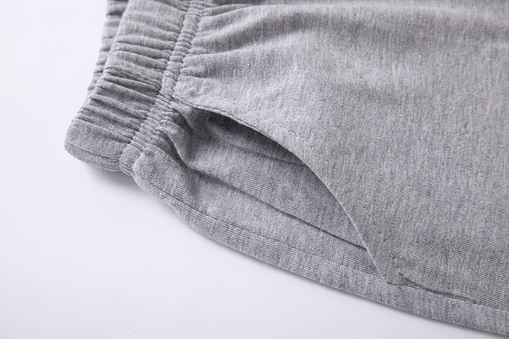 Grey Kids Basic Elastic Waistband Cotton Shorts - SF3820 with side pocket close-up