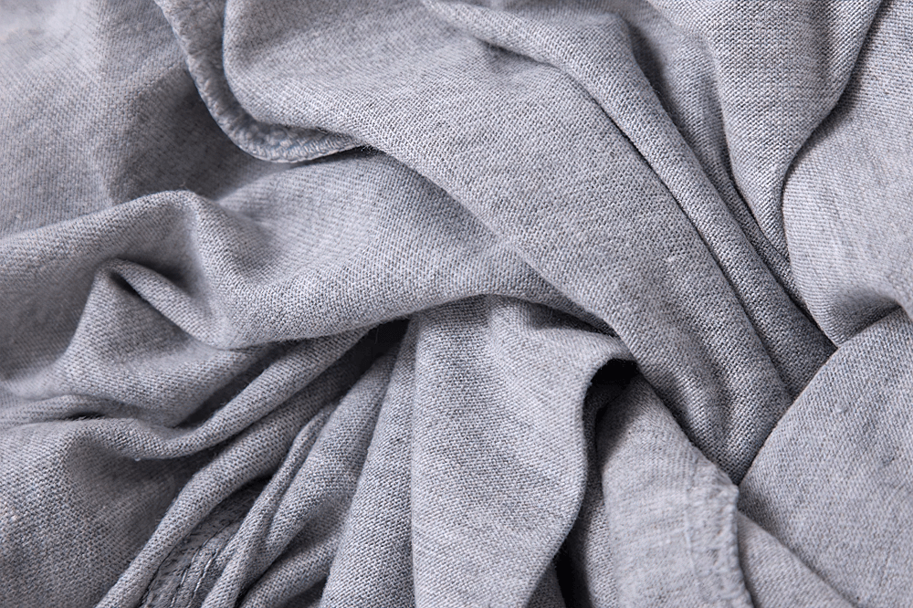 Soft cotton fabric detail of Kids Basic Elastic Waistband Cotton Shorts - SF3820 in grey color, highlighting its texture and comfort.