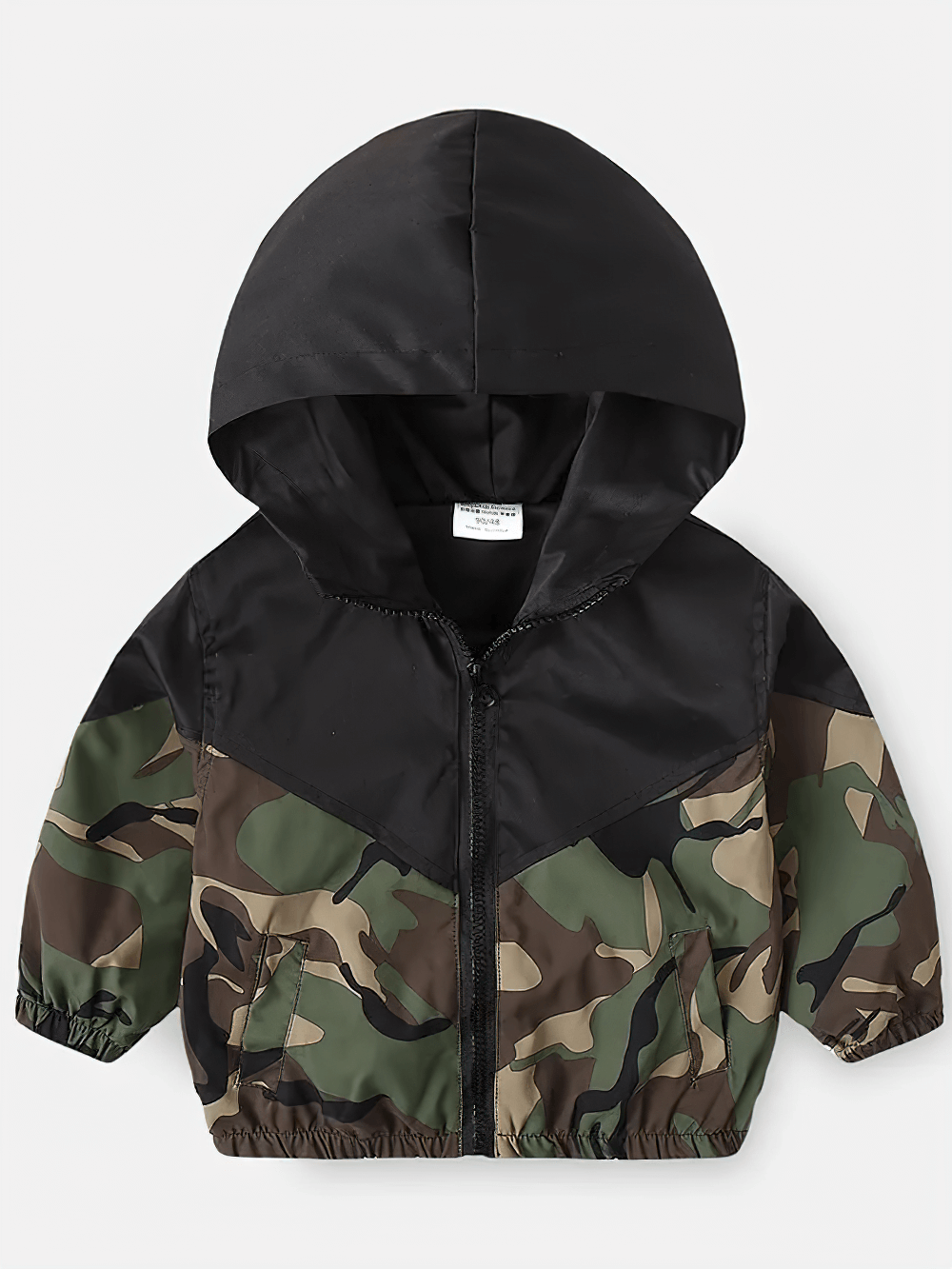 Kids Camouflage Hooded Windbreaker Jacket - SF3642, boys' padded jacket for winter protection with hood and durable design.