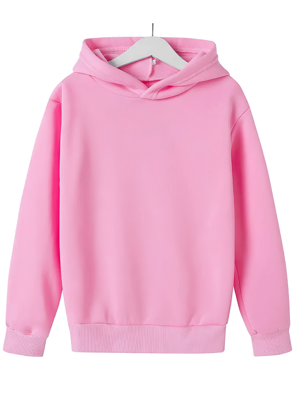 Bright pink kids casual pullover hoodie, perfect for everyday wear, style SF3092.