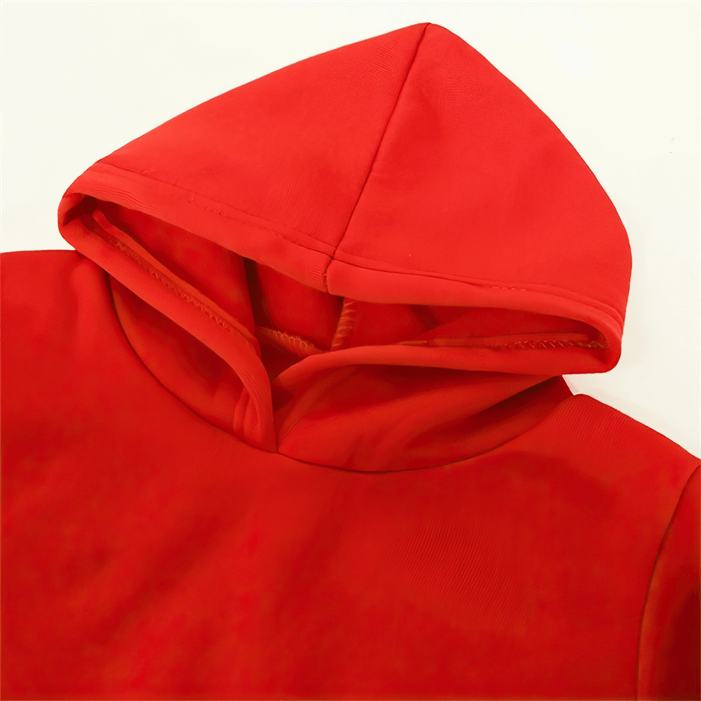 Bright red kids casual pullover hoodie, perfect for everyday wear - model SF3092.