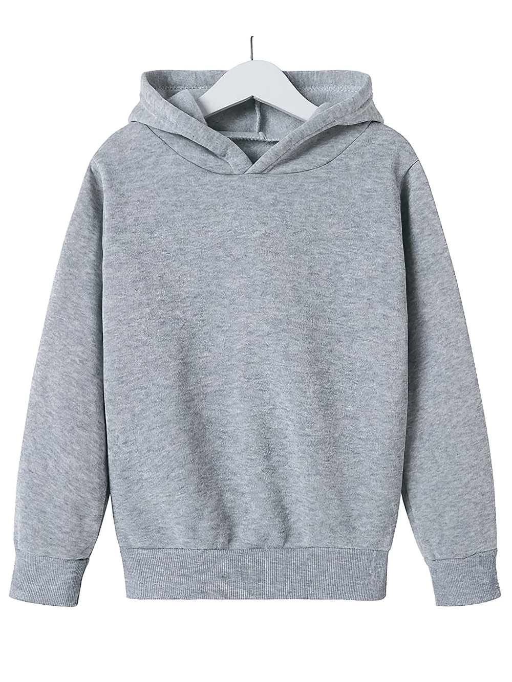 Cozy kids casual pullover hoodie in grey, perfect for everyday wear. Style SF3092 on hanger.