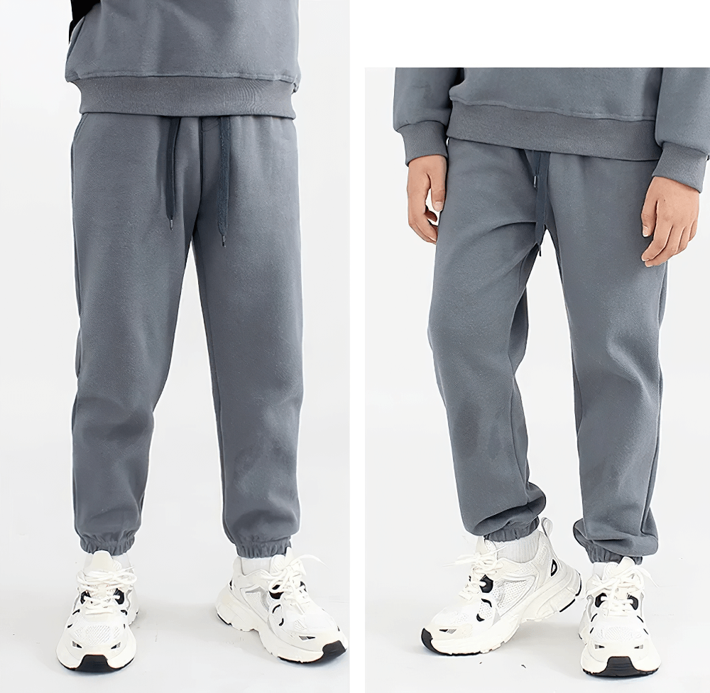 Kids Casual Sports Jogger Pants with Pockets - SF3612 in grey with drawstring waist and elastic cuffs, perfect for active children