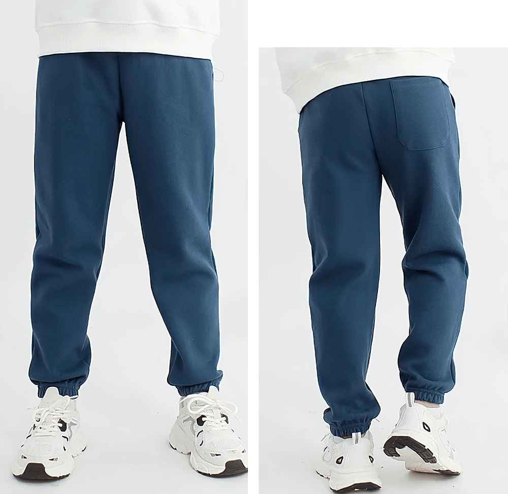 Kids Casual Sports Jogger Pants with Pockets - SF3612 in blue, featuring elastic waistband and stylish stitching.