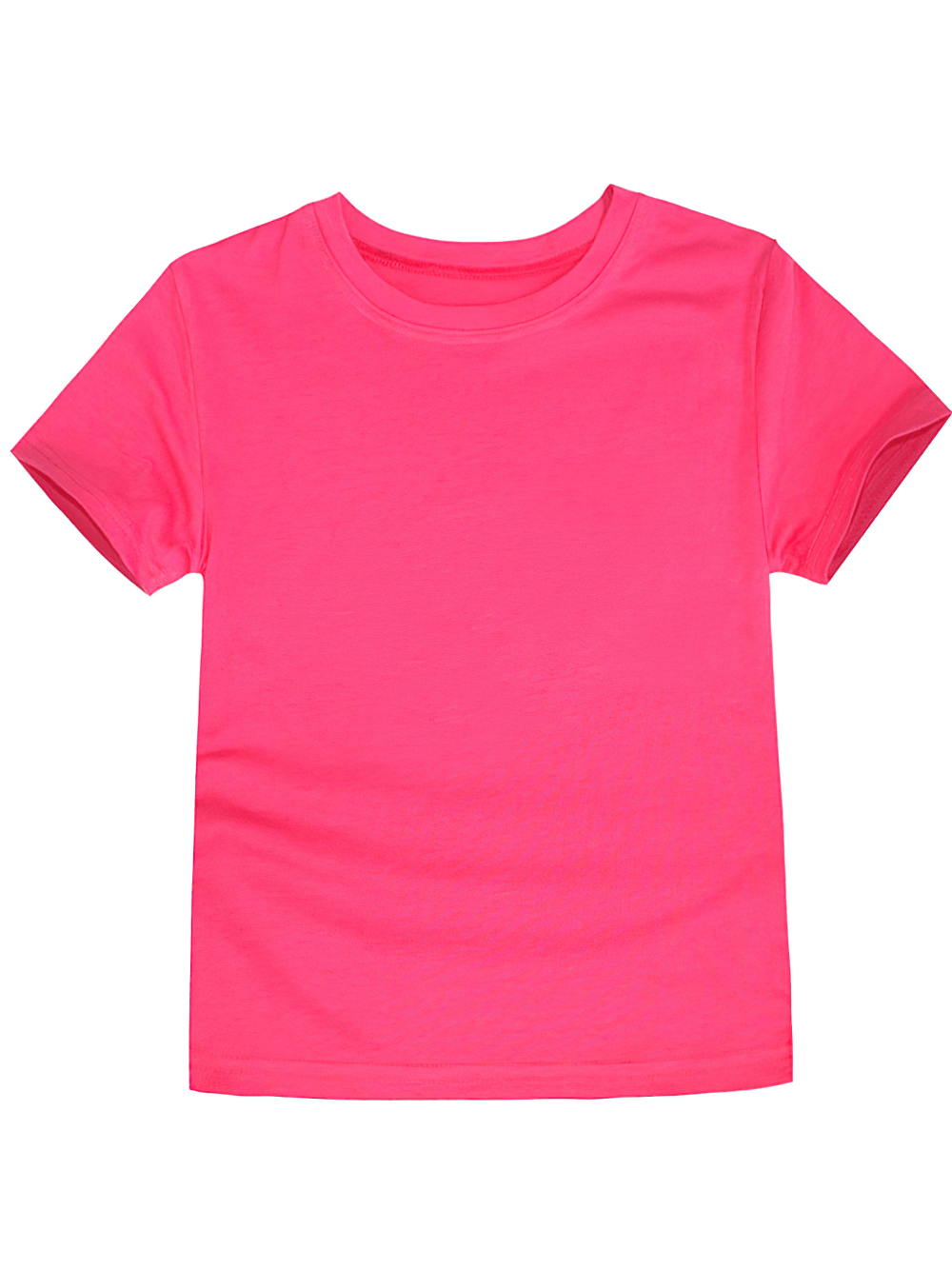 Vibrant pink kids cotton O-neck short-sleeved T-shirt, SF3124, unisex, perfect for casual wear, school, or layering outfit basics.