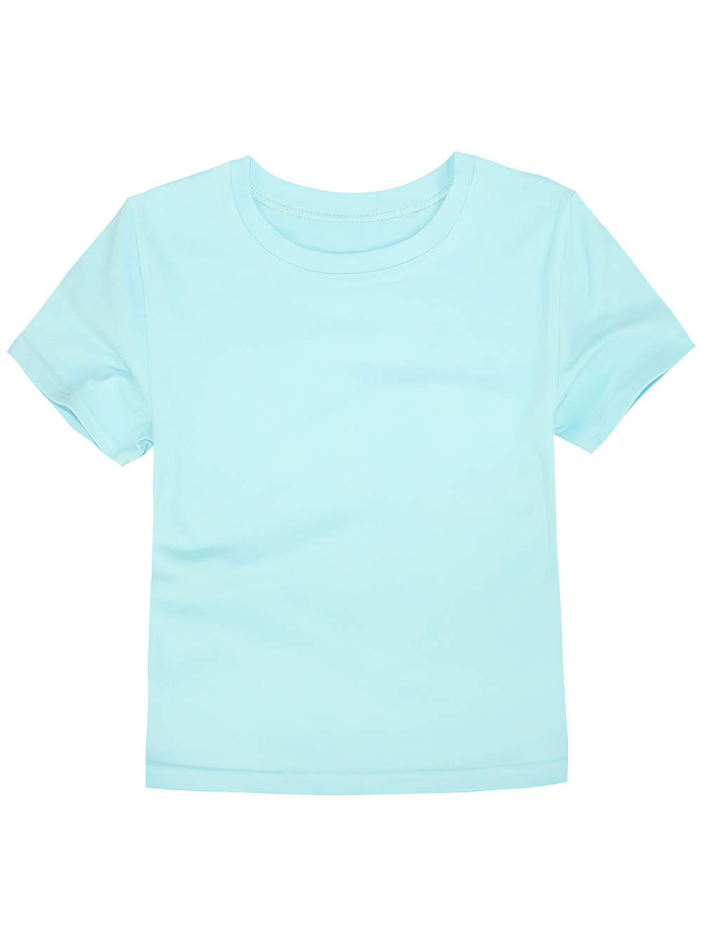 Light blue kids cotton O-neck short-sleeved T-shirt, SF3124, unisex design, vibrant casual wear for boys and girls.
