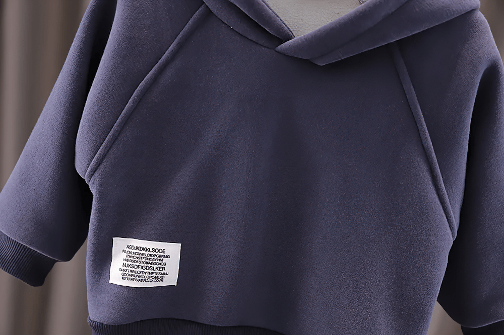 Kids Cozy Hoodie with Cute Horn Detail - SF3764 in navy with front tag and soft fabric for toddlers, perfect for casual wear and layering.