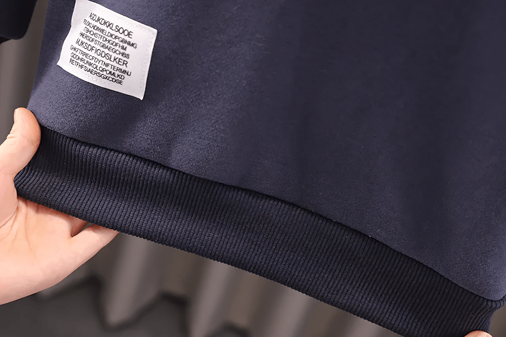 Close-up of Kids Cozy Hoodie with Cute Horn Detail - SF3764 showcasing the soft fabric and stylish front tag.