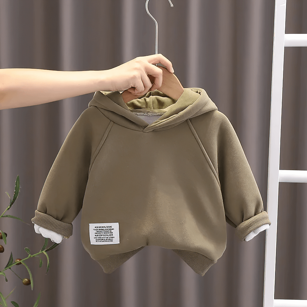 Kids Cozy Hoodie with Cute Horn Detail - SF3764 in soft fabric, showcasing playful toddler pullover design for comfort and style.